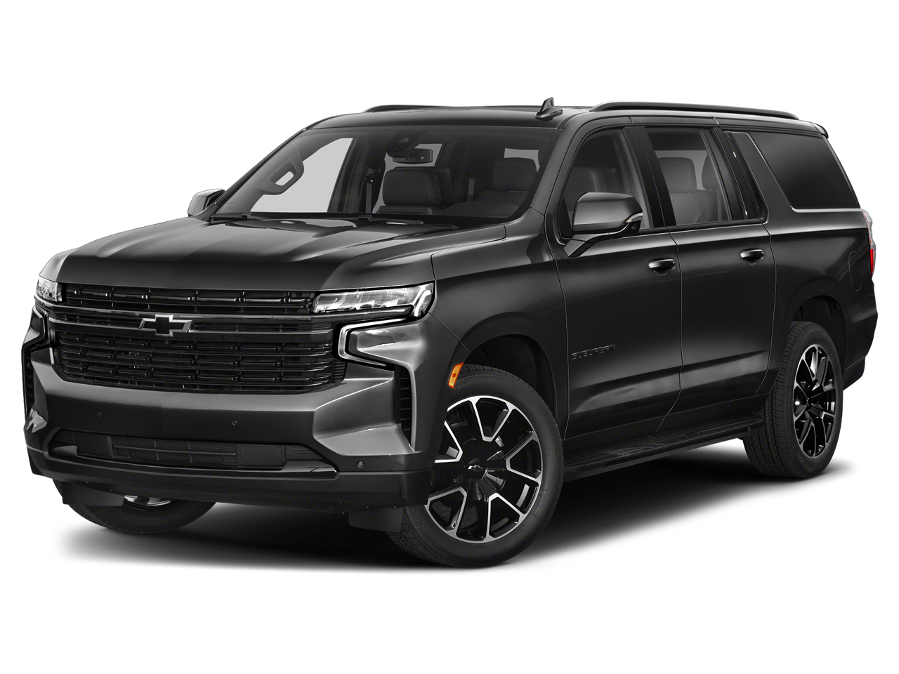 2024 Chevrolet Suburban RST in Black — front three-quarter view