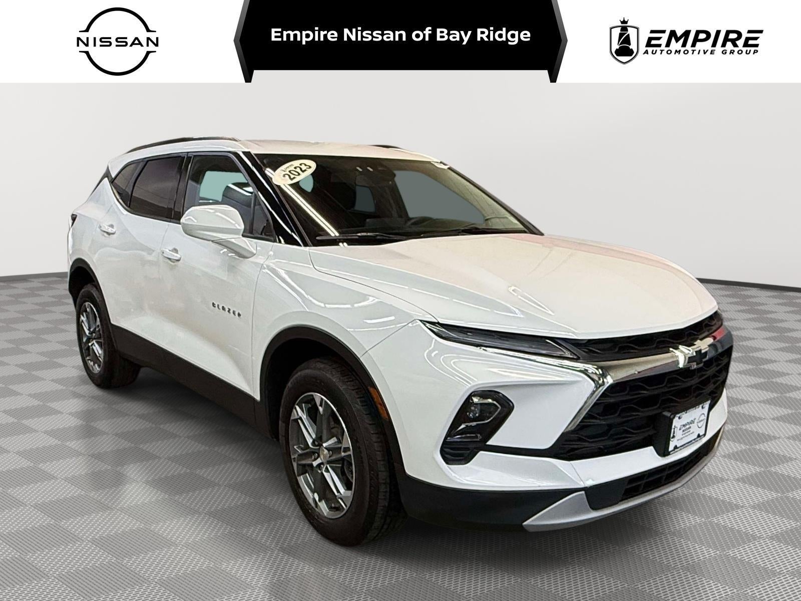 2023 Chevrolet Blazer AWD 2LT in Summit White — front three-quarter view