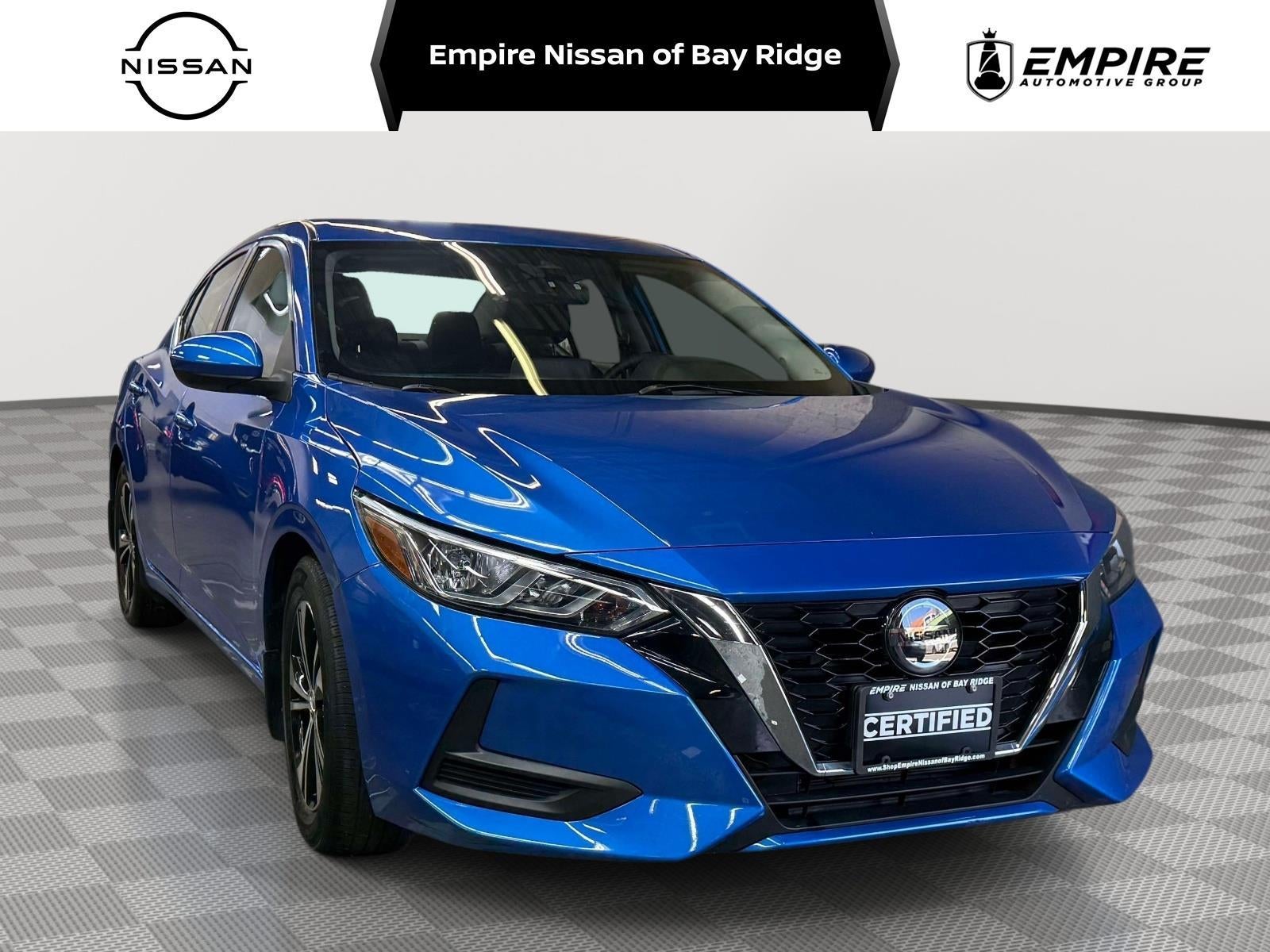 2023 Nissan Sentra SV Xtronic CVT in Electric Blue Metallic — front three-quarter view