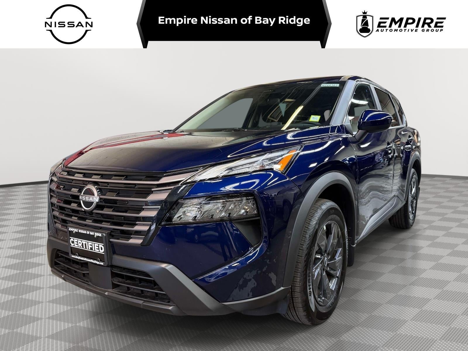 2026 Nissan Rogue SV in Deep Ocean Blue Pearl — front three-quarter view