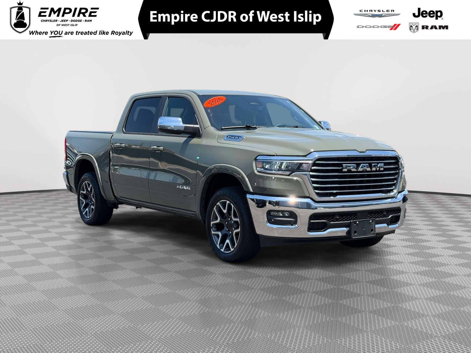 2026 RAM 1500 Laramie Crew Cab 4x4 5'7' Box in Canyon Lake — front three-quarter view