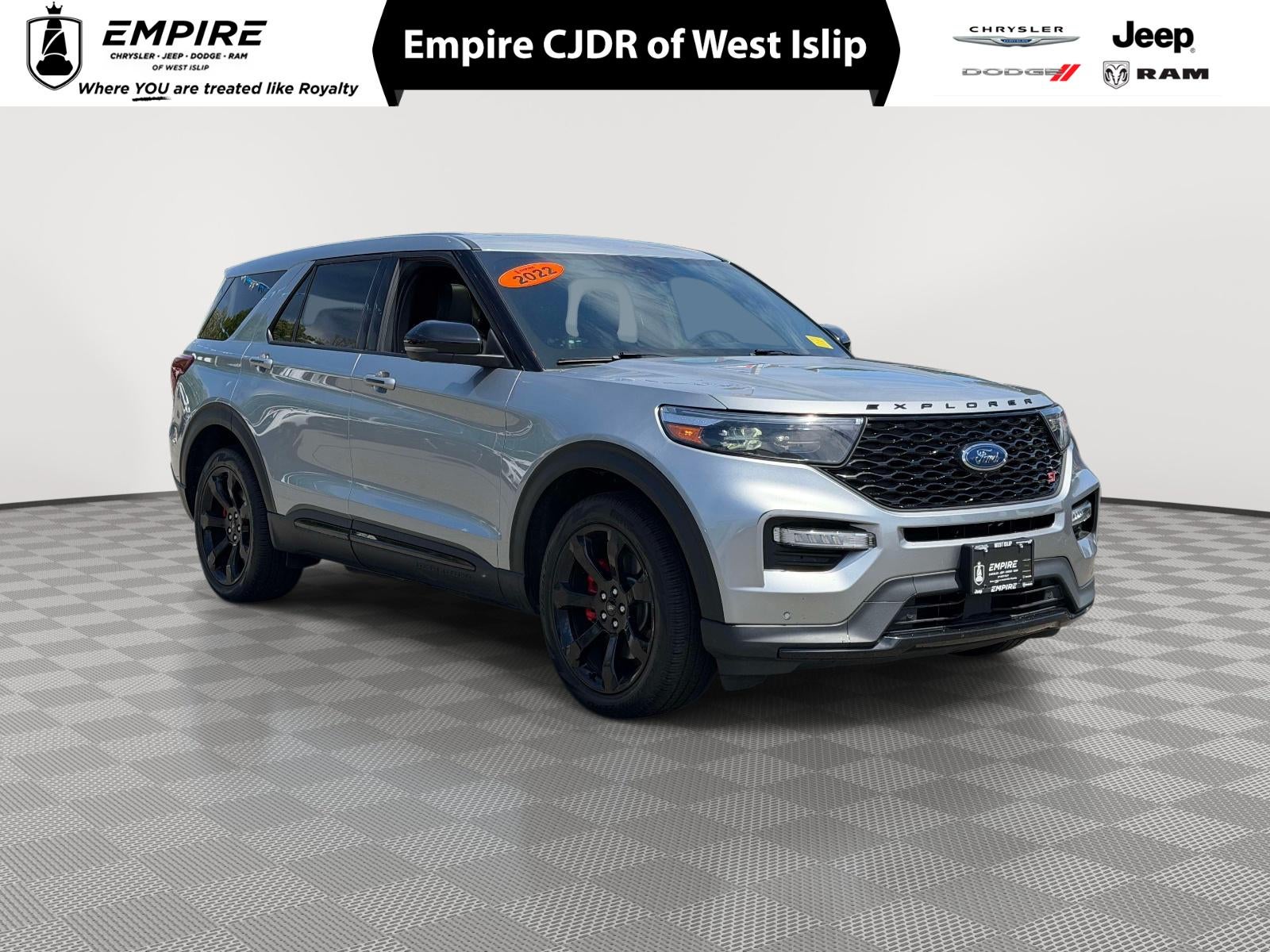 2022 Ford Explorer ST in Silver Metallic — front three-quarter view