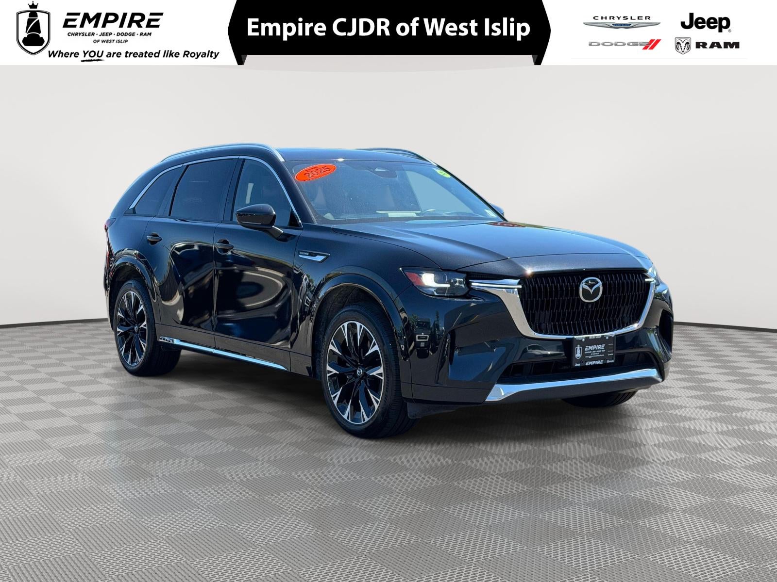 2025 Mazda Mazda CX-90 3.3 Turbo S Premium Package in Jet Black Mica — front three-quarter view