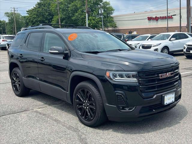 2023 GMC Acadia SLT in Ebony Twilight Metallic — front three-quarter view