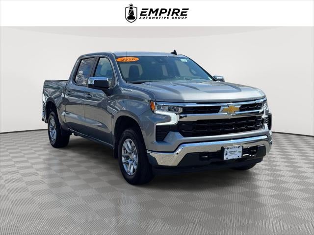 2026 Chevrolet Silverado 1500 LT (2FL) in Sterling Gray Metallic — front three-quarter view
