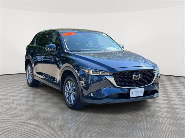 2022 Mazda Mazda CX-5 2.5 S Preferred Package in Deep Crystal Blue Mica — front three-quarter view
