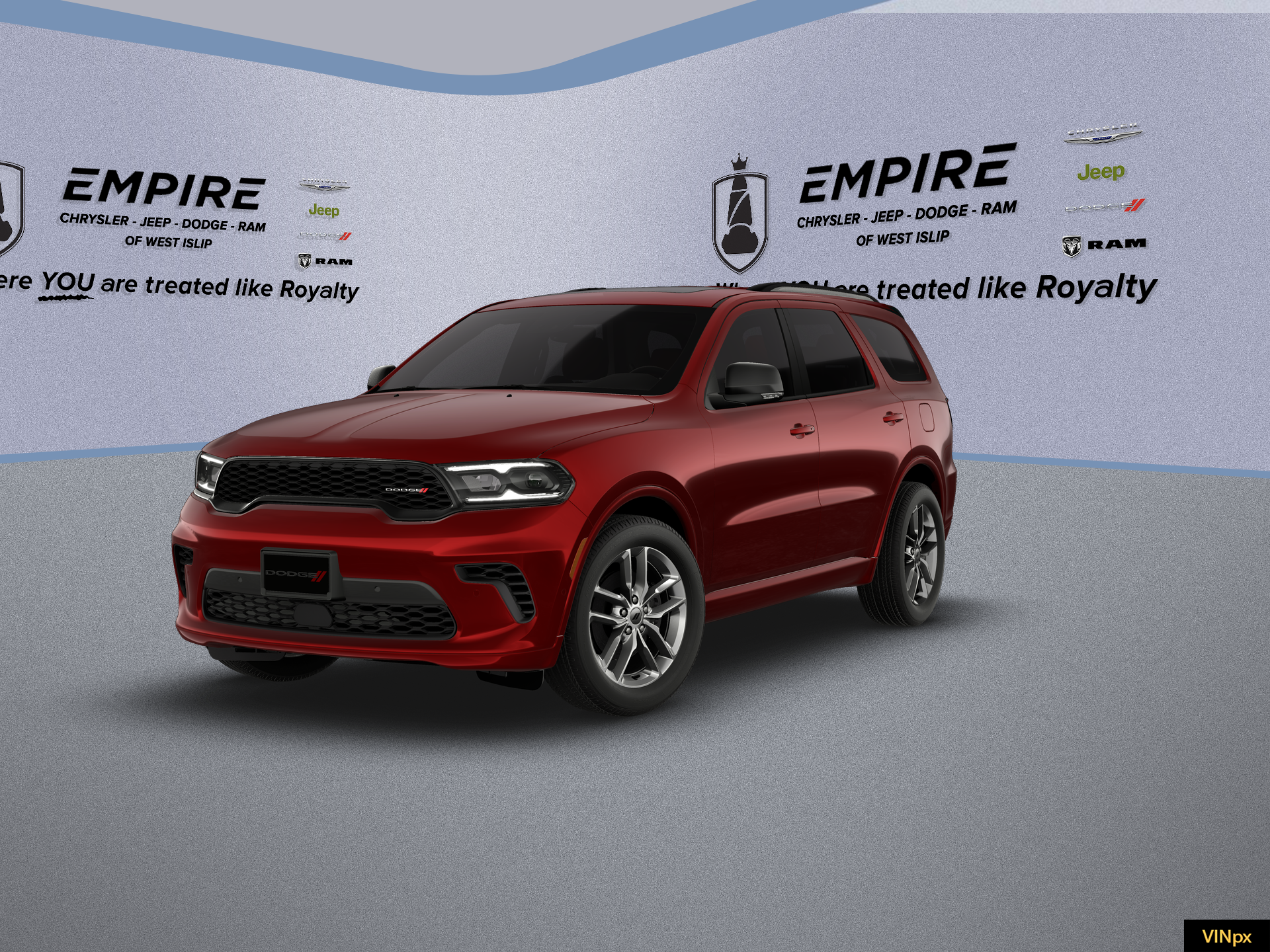 2026 Dodge Durango GT Plus in Octane Red Pearlcoat — front three-quarter view
