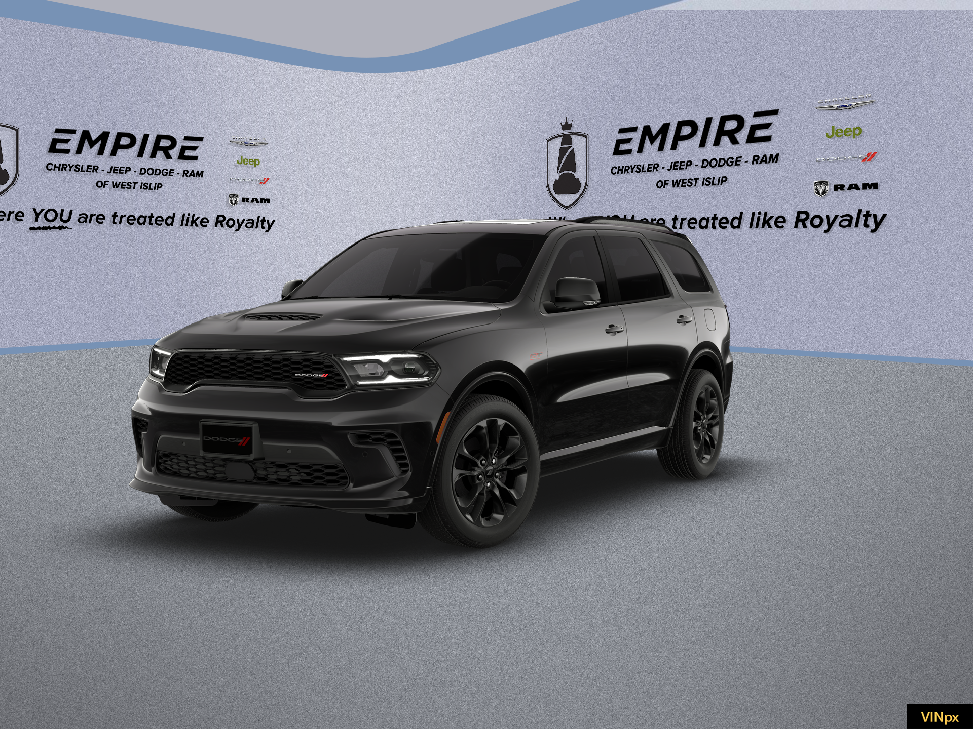 2026 Dodge Durango DURANGO GT PLUS AWD in Diamond Black Clear-Coat Exterior Paint — front three-quarter view