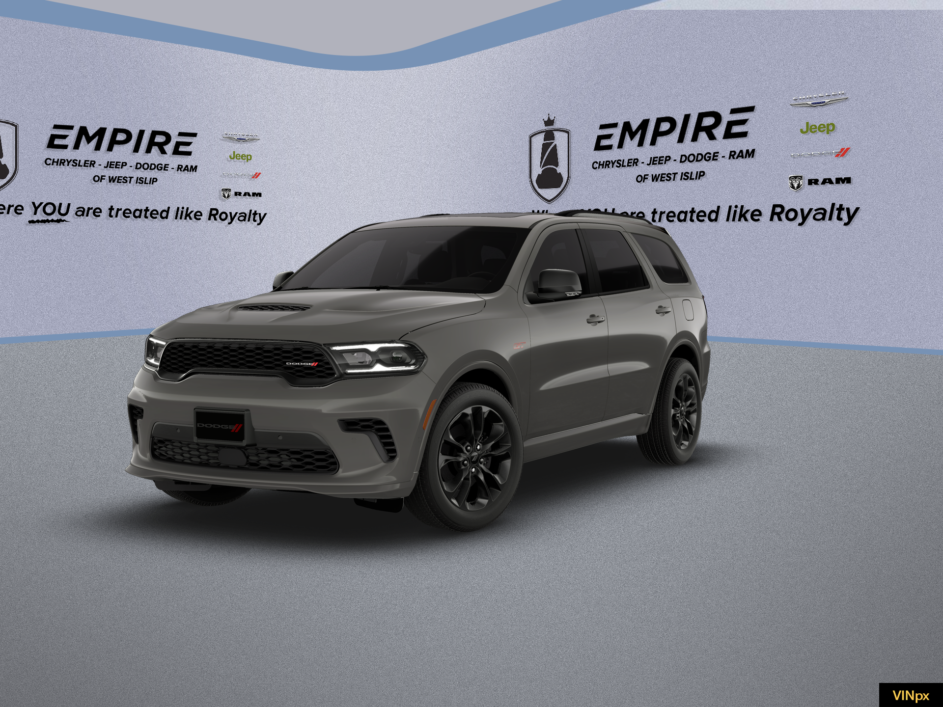 2026 Dodge Durango DURANGO GT PLUS AWD in Destroyer Gray Clear-Coat Exterior Paint — front three-quarter view