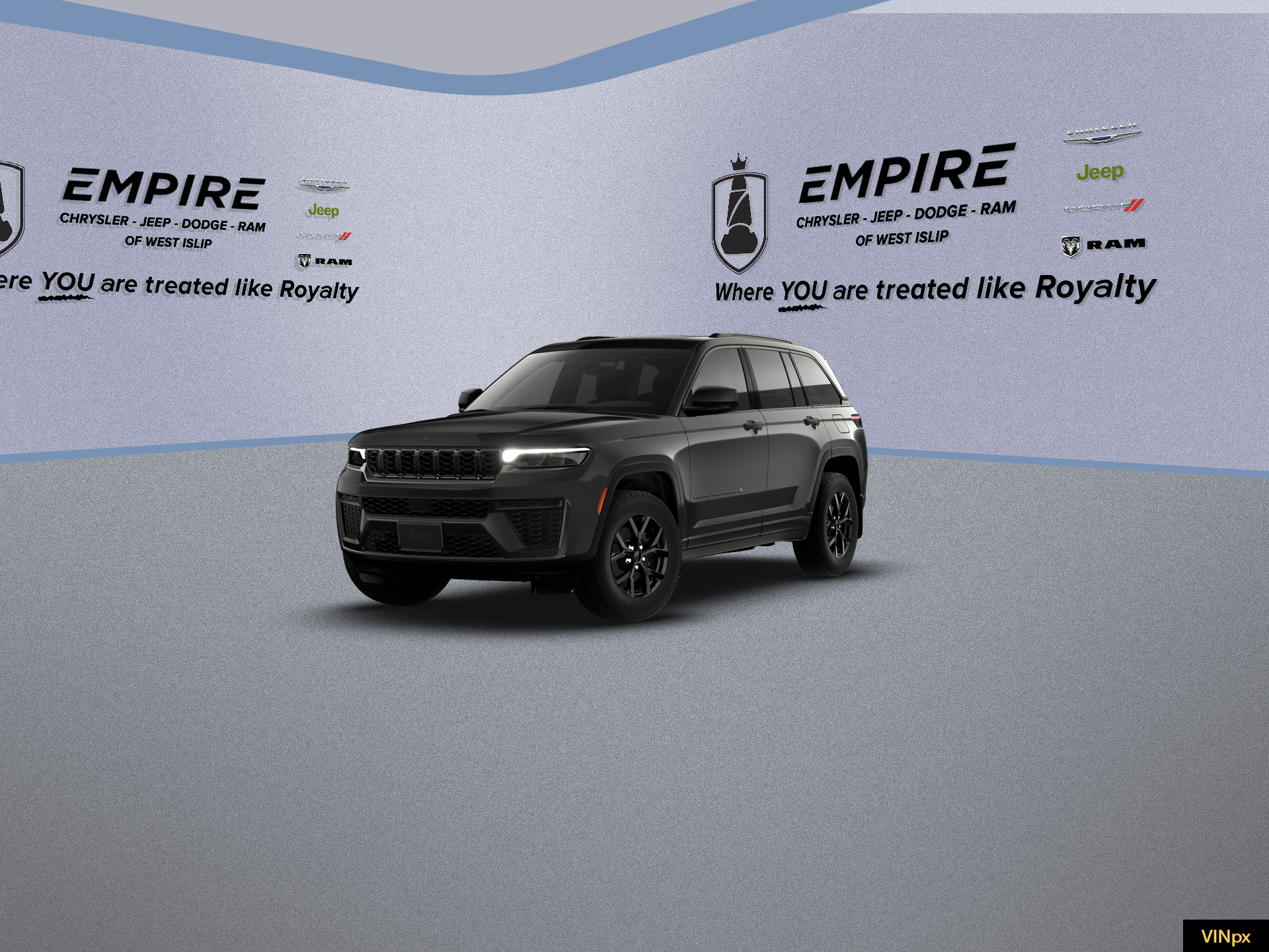 2026 Jeep Grand Cherokee GRAND CHEROKEE LAREDO ALTITUDE 4X4 in Baltic Gray Metallic Clear-Coat Exterior Paint — front three-quarter view