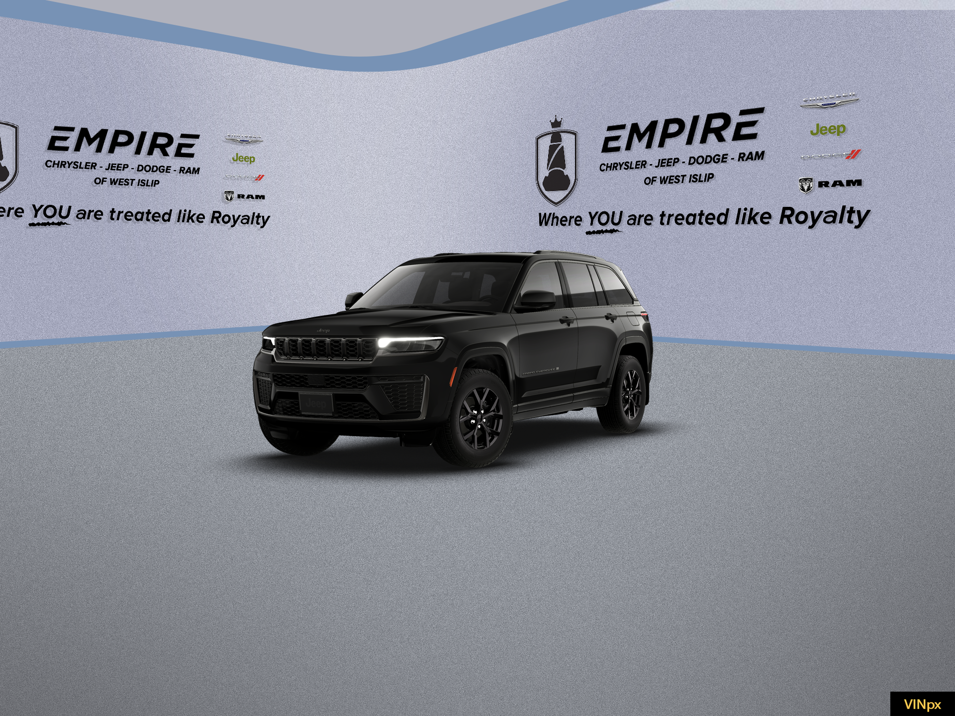 2026 Jeep Grand Cherokee GRAND CHEROKEE LAREDO ALTITUDE 4X4 in Diamond Black Crystal Pearl-Coat Exterior Paint — front three-quarter view
