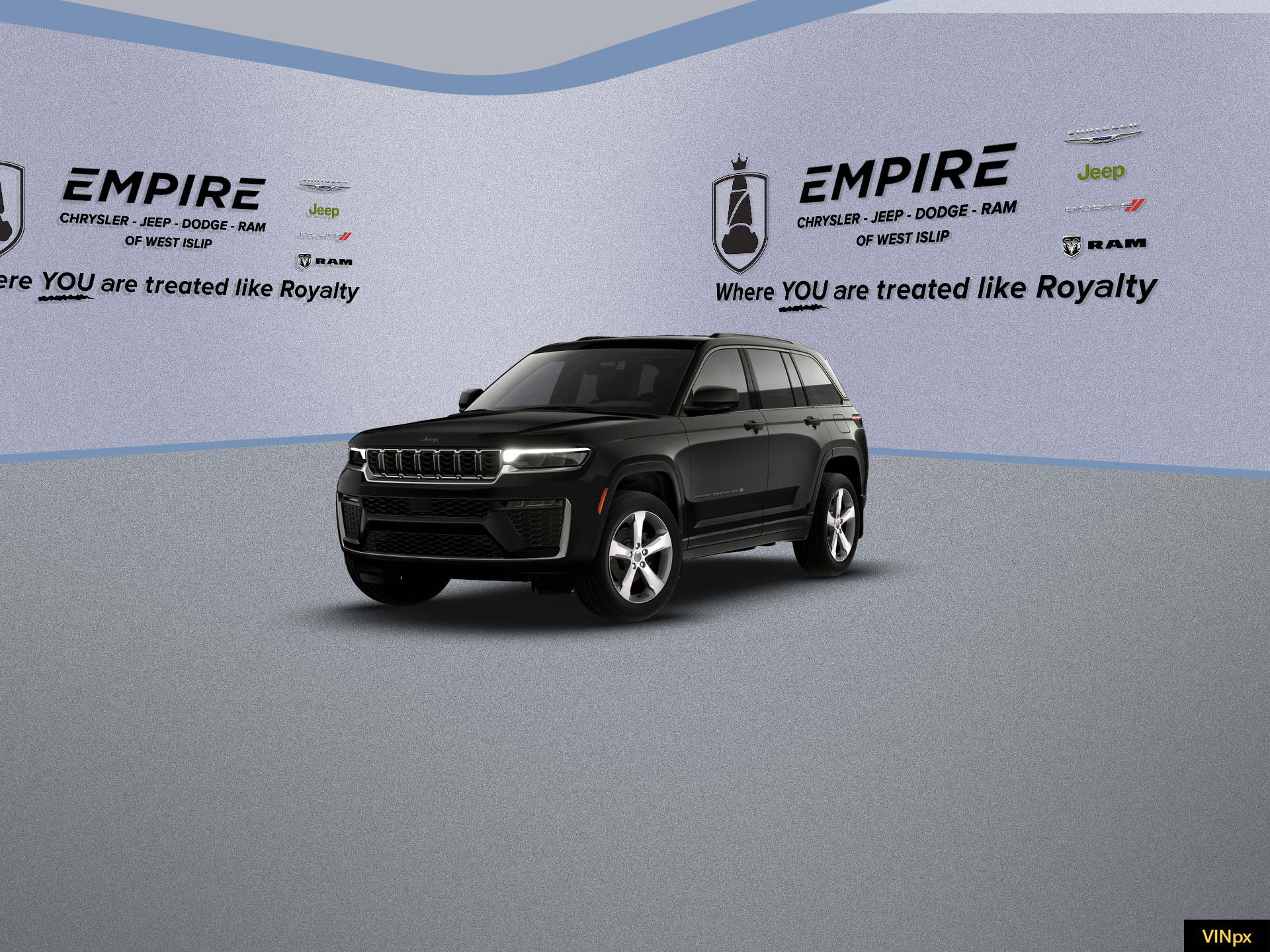 2026 Jeep Grand Cherokee GRAND CHEROKEE LIMITED 4X4 in Diamond Black Crystal Pearl-Coat Exterior Paint — front three-quarter view