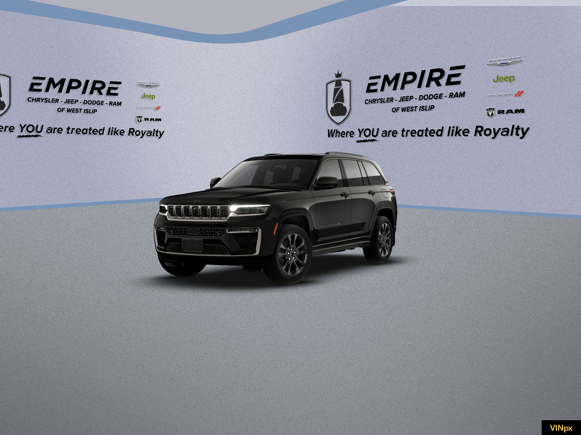 2026 Jeep Grand Cherokee GRAND CHEROKEE LIMITED RESERVE 4X4 in Diamond Black Crystal Pearl-Coat Exterior Paint — front three-quarter view