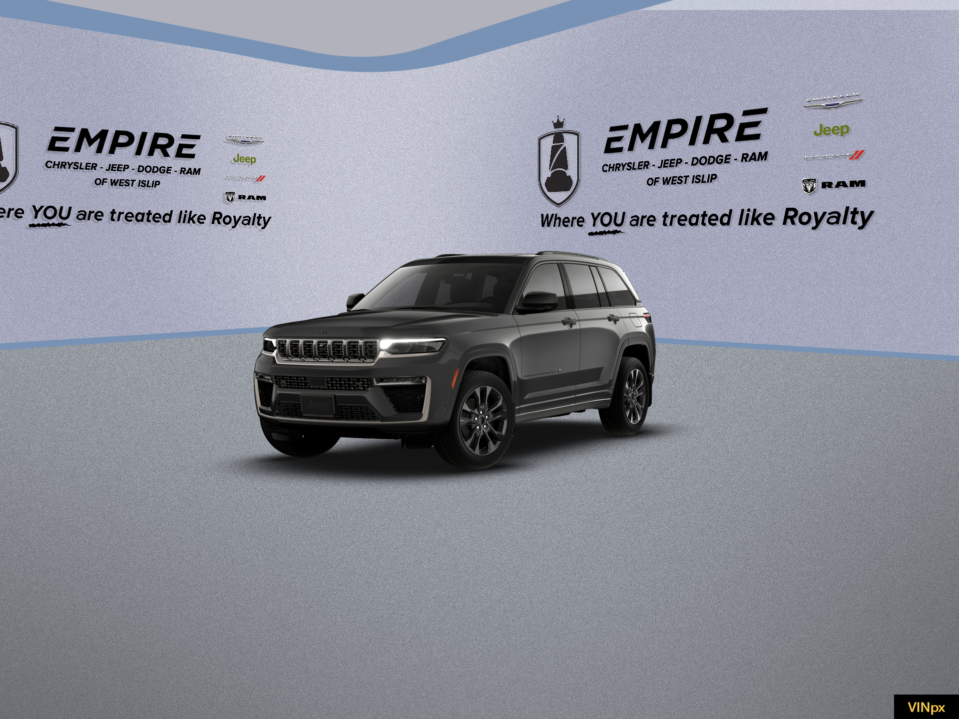 2026 Jeep Grand Cherokee GRAND CHEROKEE LIMITED RESERVE 4X4 in Baltic Gray Metallic Clear-Coat Exterior Paint — front three-quarter view