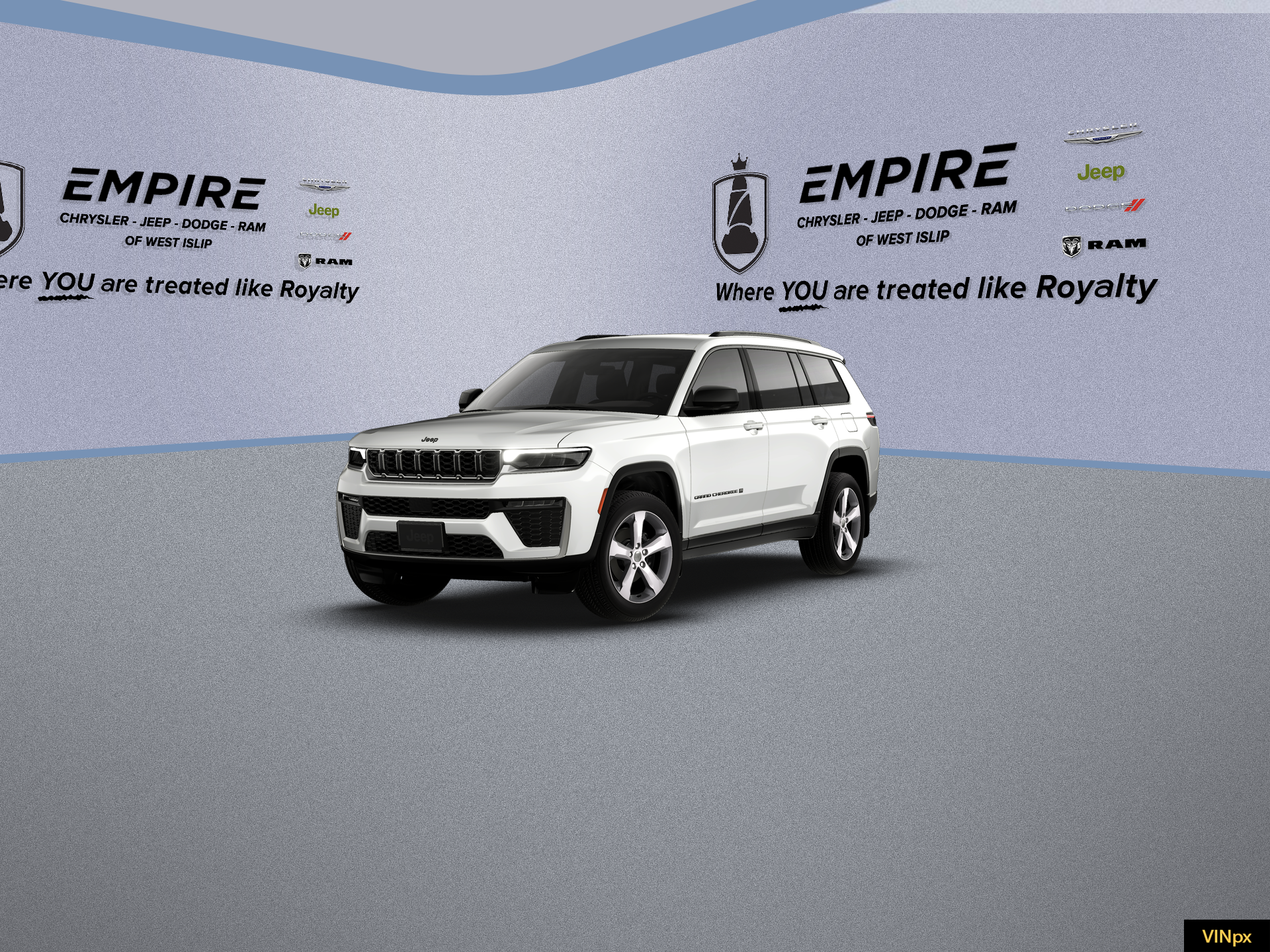 2026 Jeep Grand Cherokee GRAND CHEROKEE L LIMITED 4X4 in Bright White Clear-Coat Exterior Paint — front three-quarter view