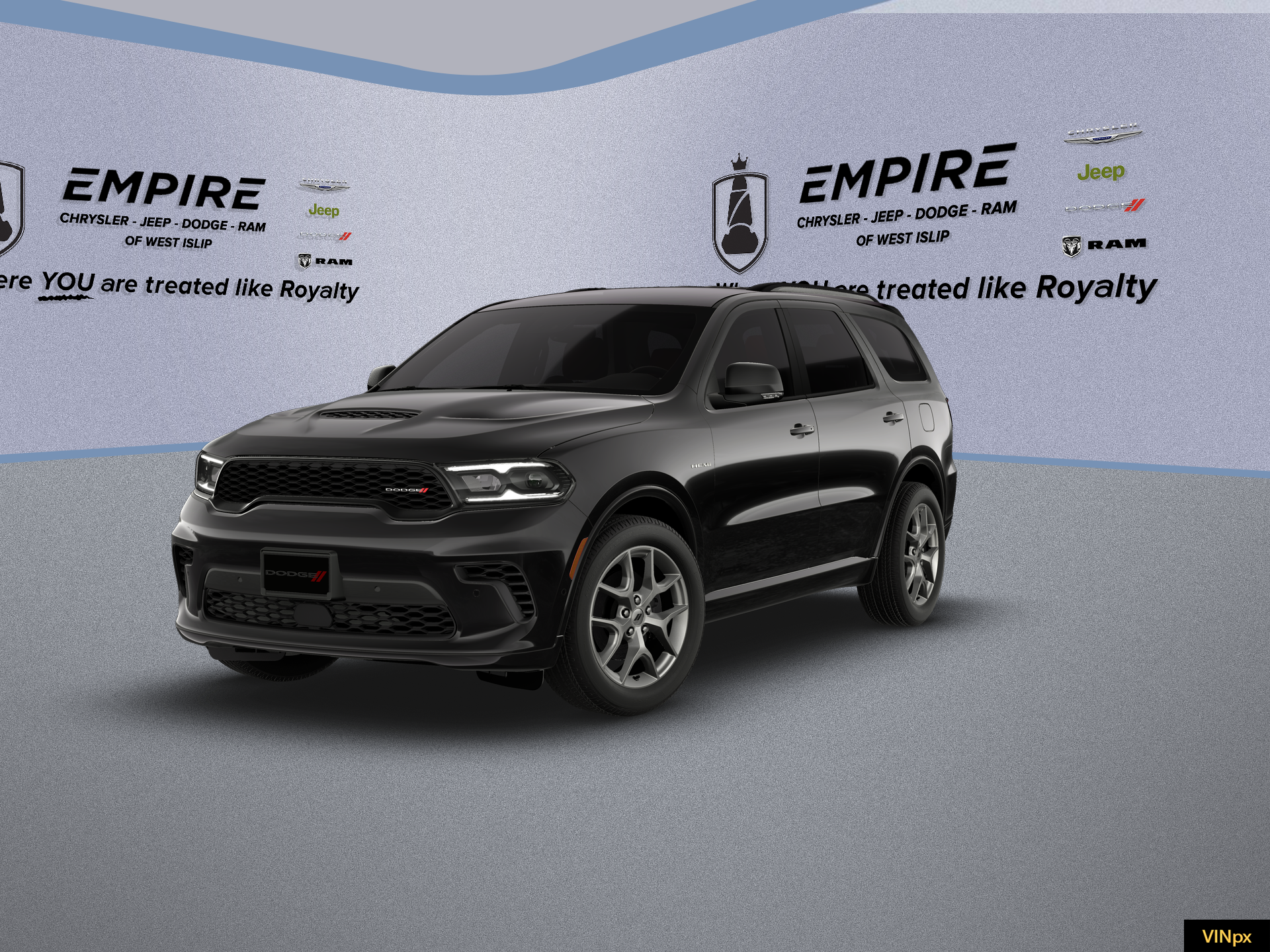 2026 Dodge Durango DURANGO GT PLUS AWD HEMI V8 in Diamond Black Clear-Coat Exterior Paint — front three-quarter view