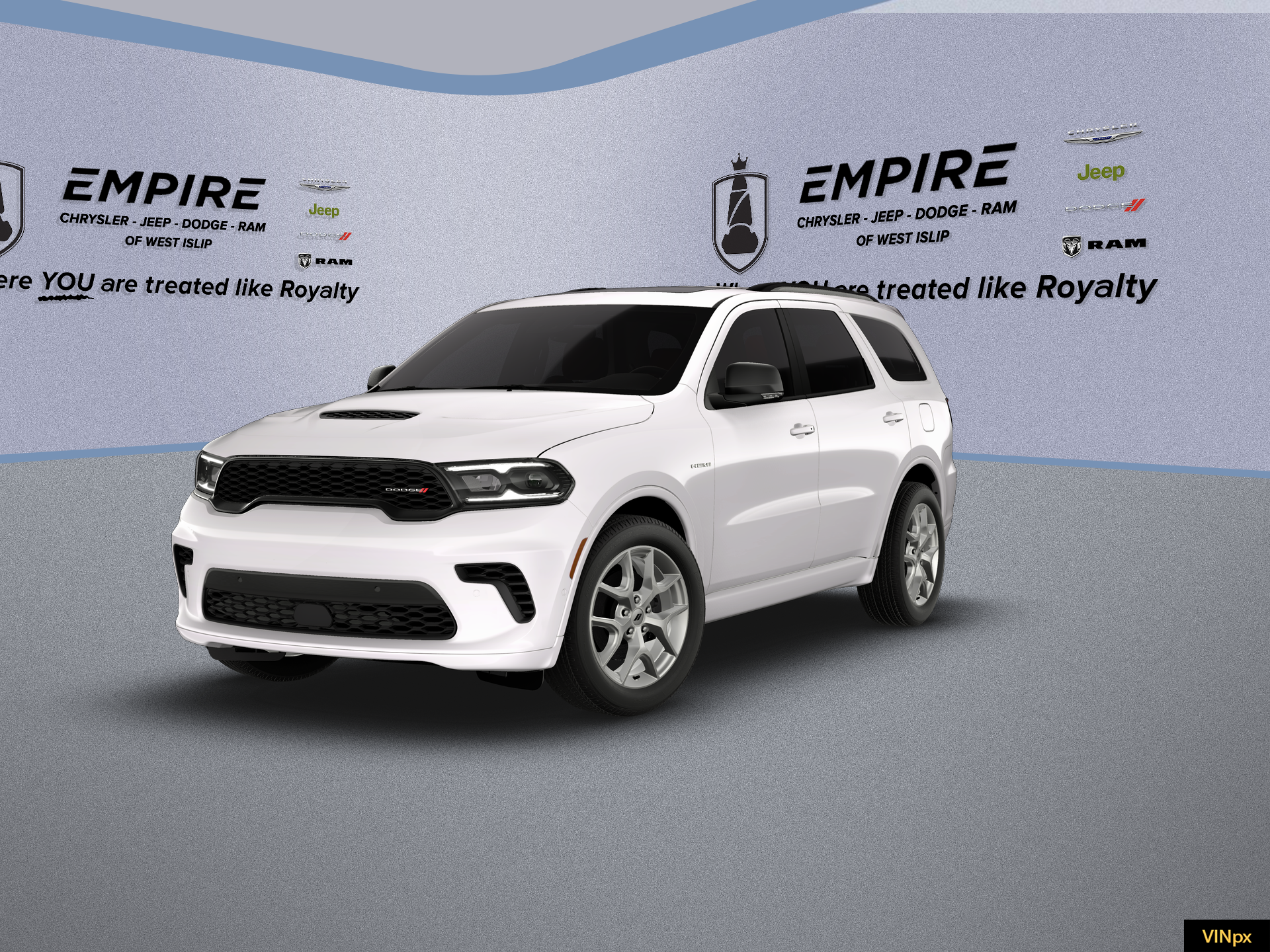 2026 Dodge Durango DURANGO GT PLUS AWD HEMI V8 in White Knuckle Clear-Coat Exterior Paint — front three-quarter view