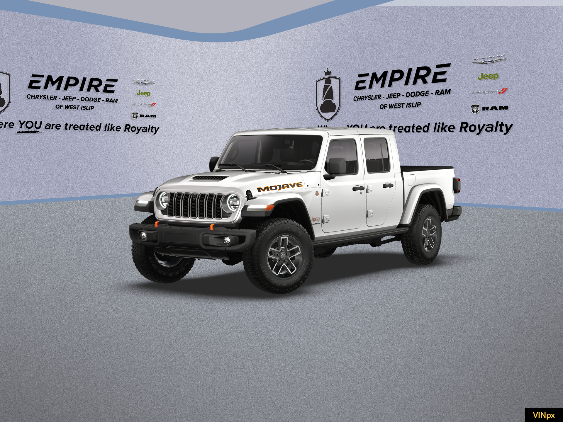 2026 Jeep Gladiator GLADIATOR MOJAVE X 4X4 in Bright White Clear-Coat Exterior Paint — front three-quarter view