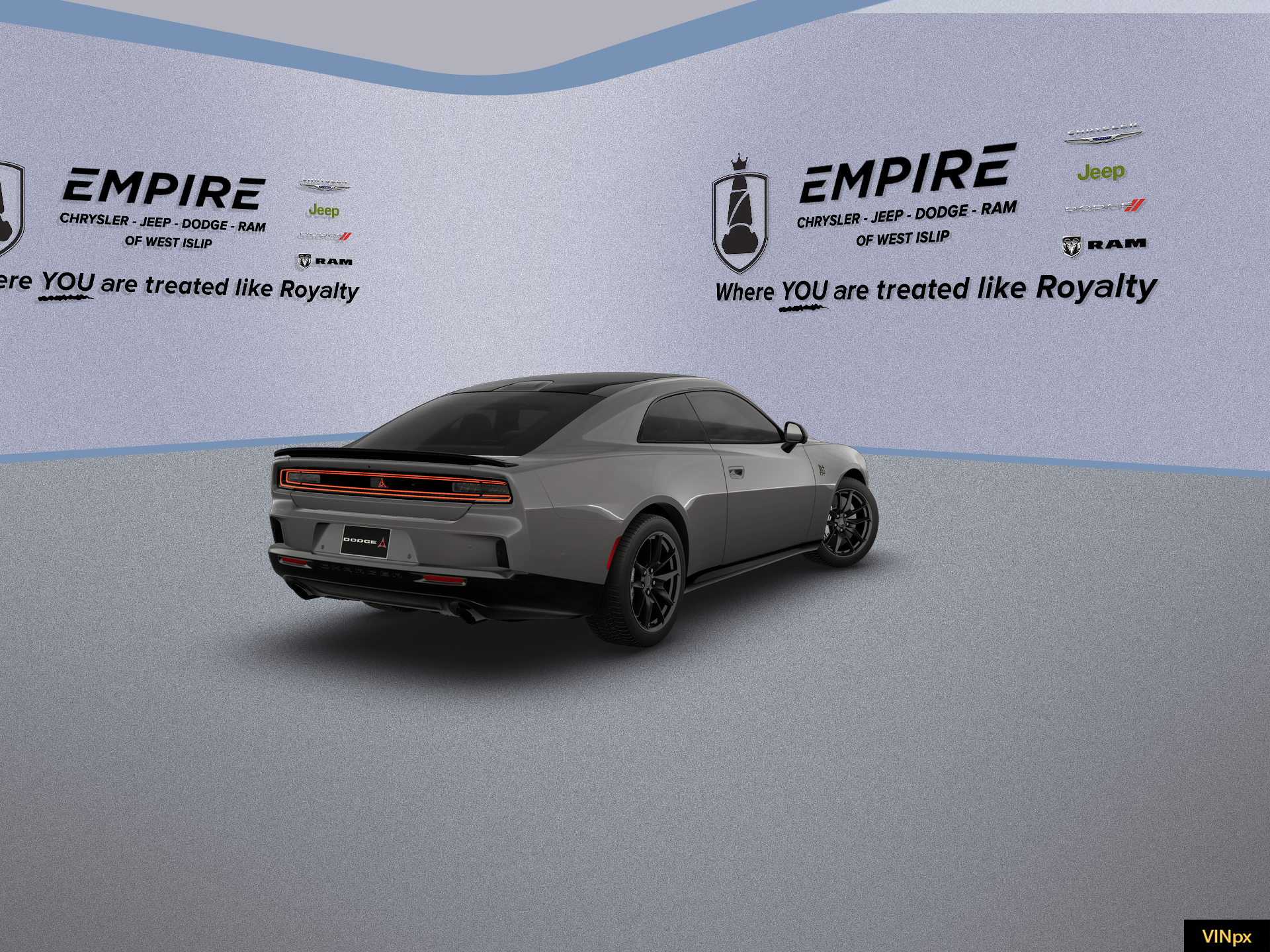 2026 Dodge Charger CHARGER SCAT PACK PLUS 2-DOOR AWD in Destroyer Gray Exterior Paint — front three-quarter view