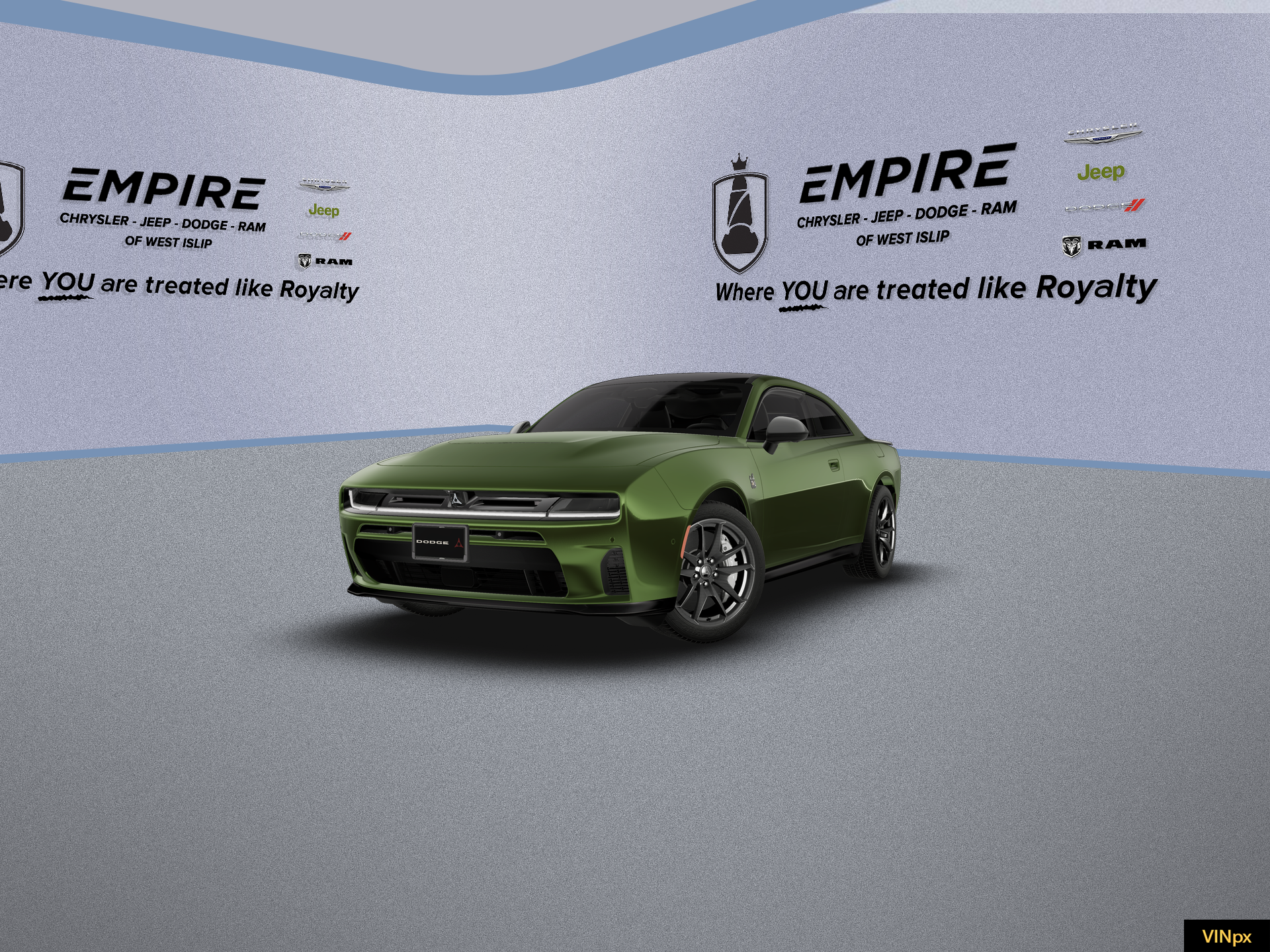 2026 Dodge Charger CHARGER SCAT PACK PLUS 2-DOOR AWD in Green Machine Exterior Paint — front three-quarter view