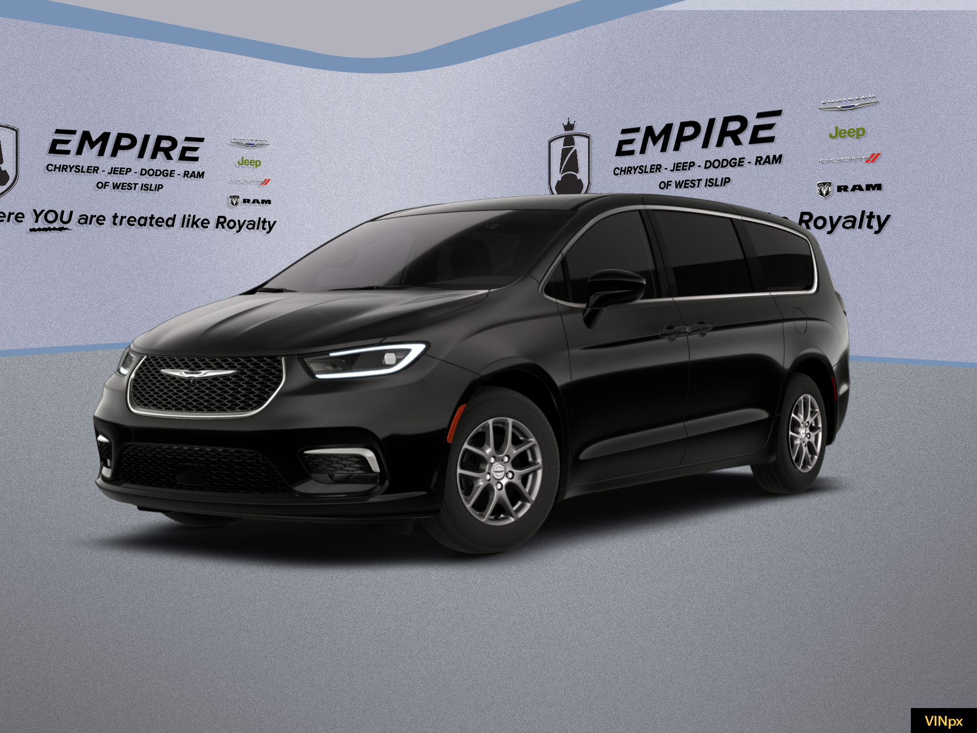 2026 Chrysler Pacifica PACIFICA SELECT in Diamond Black Crystal Pearl-Coat Exterior Paint — front three-quarter view