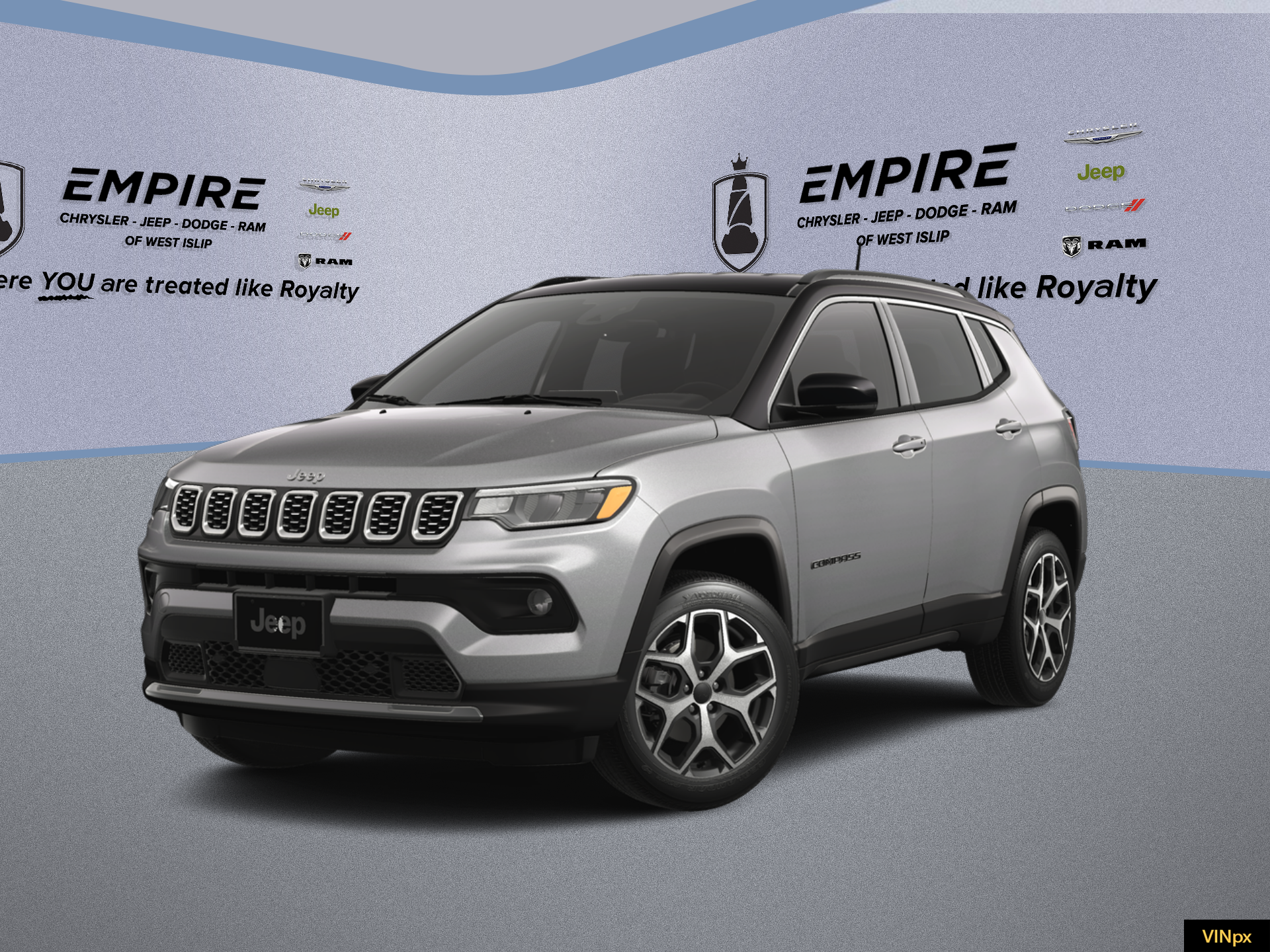 2026 Jeep Compass COMPASS LIMITED 4X4 in Silver Zynith Metallic Clear-Coat Exterior Paint — front three-quarter view