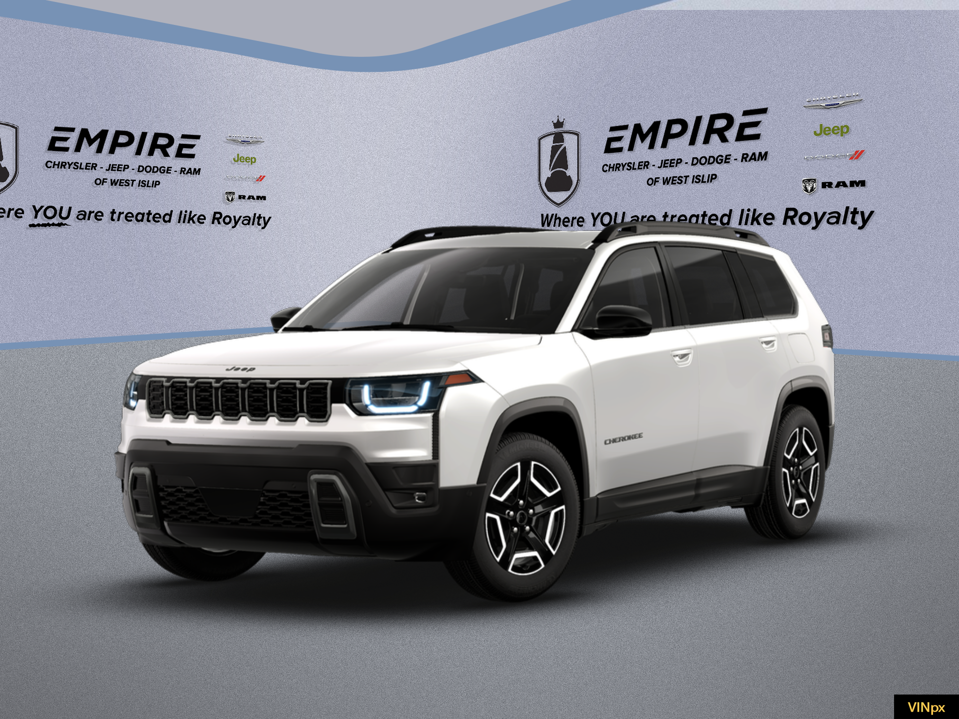 2026 Jeep Cherokee CHEROKEE LIMITED 4X4 in Bright White Clear-Coat Exterior Paint — front three-quarter view