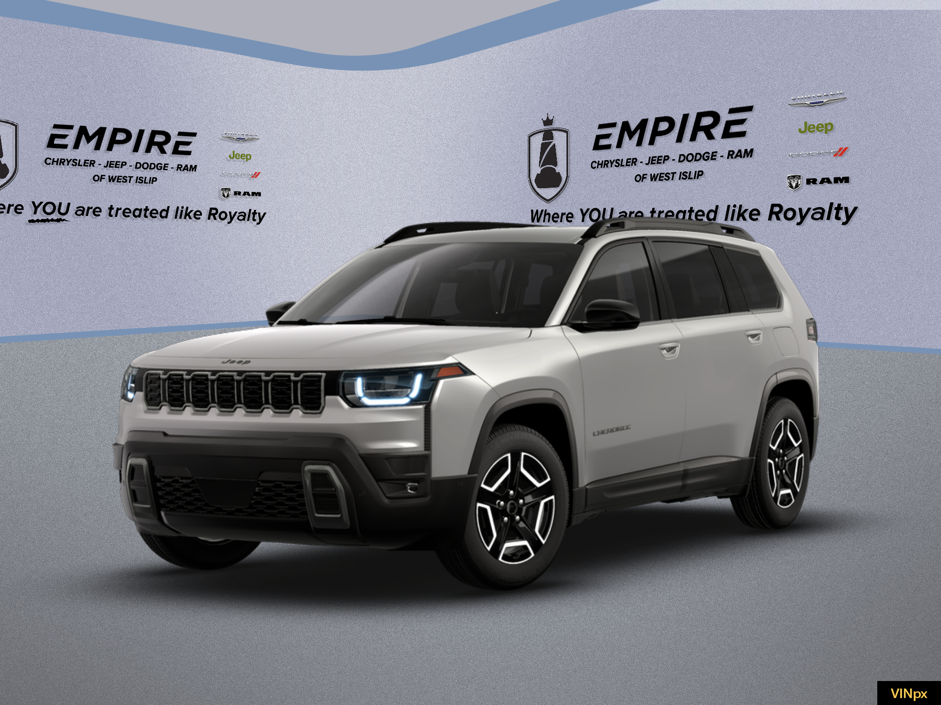 2026 Jeep Cherokee CHEROKEE LIMITED 4X4 in Sting-Gray Clear-Coat Exterior Paint — front three-quarter view