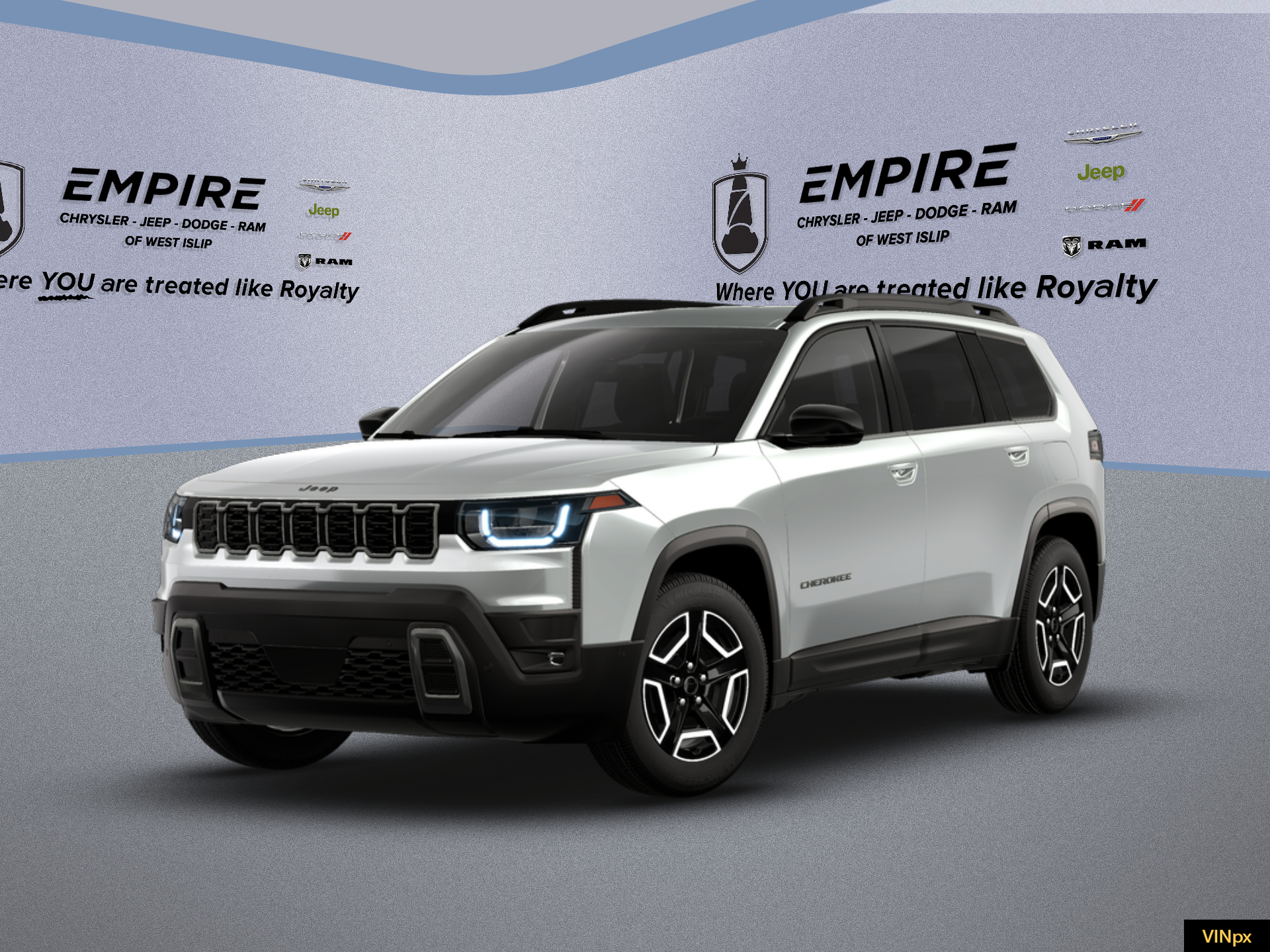 2026 Jeep Cherokee CHEROKEE LIMITED 4X4 in Silver Zynith Clear-Coat Exterior Paint — front three-quarter view