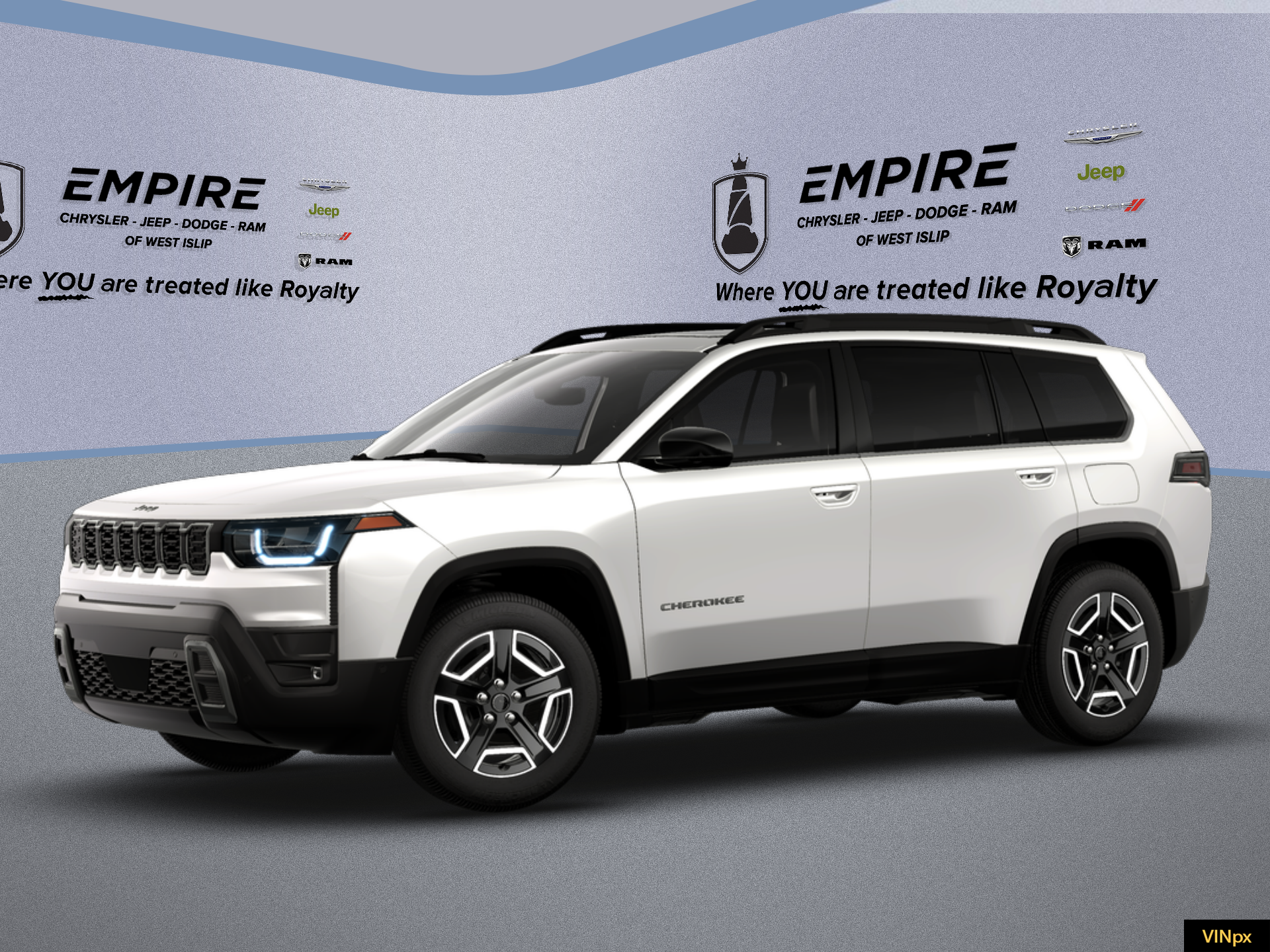 2026 Jeep Cherokee CHEROKEE LIMITED 4X4 in Bright White Clear-Coat Exterior Paint — front three-quarter view