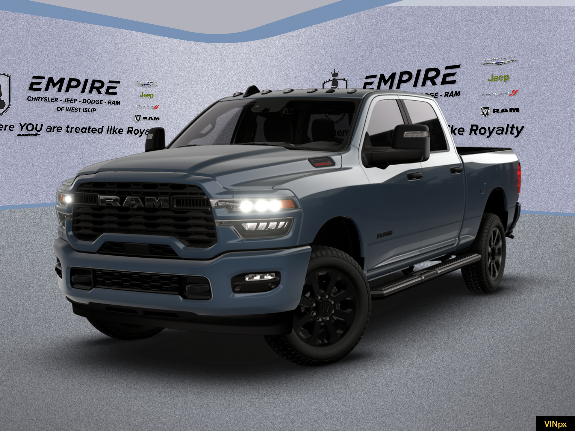 2026 RAM Ram 2500 RAM 2500 BIG HORN CREW CAB 4X4 6'4' BOX in Forged Blue Metallic Exterior Paint — front three-quarter view